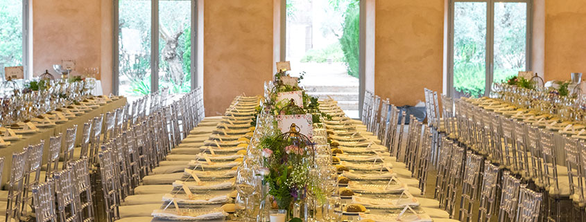 mesas largas catering bodas